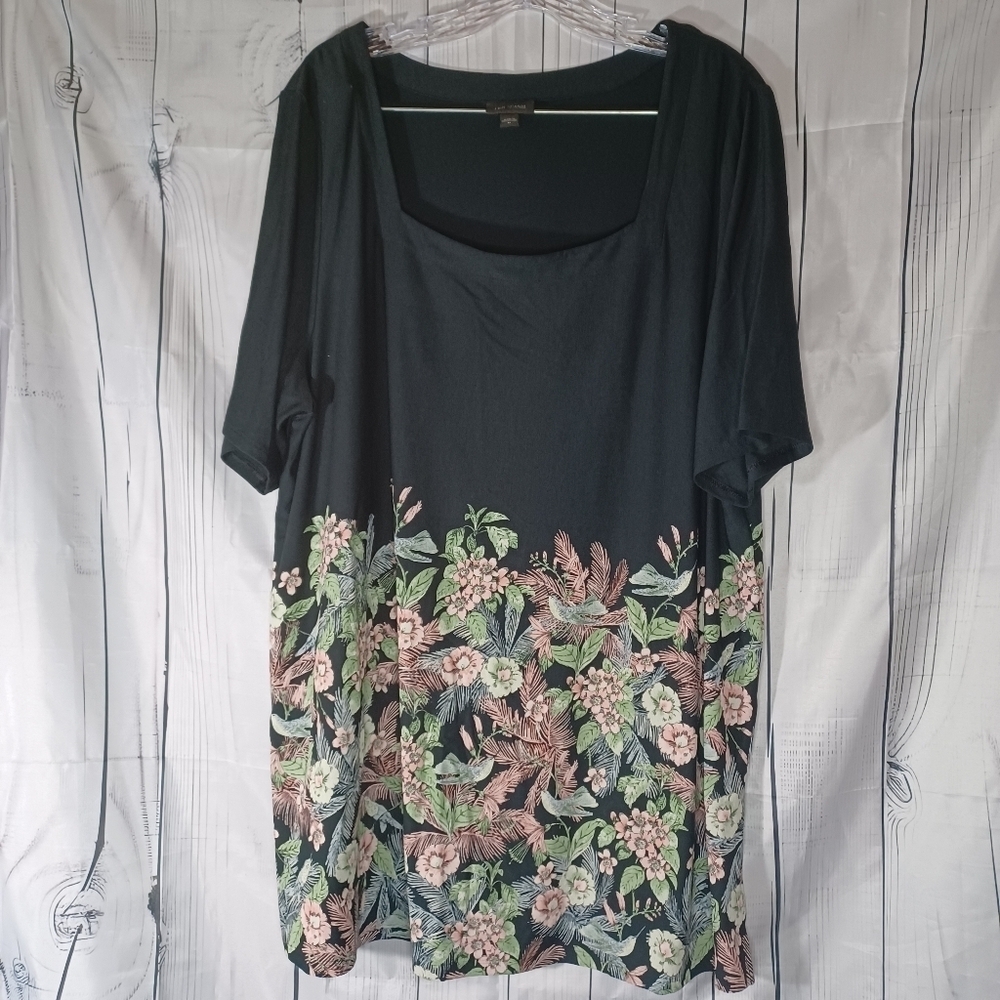 J.Jill Wearever Collection Square Neck Floral Casual Workwear Modest Top - Picture 1 of 12